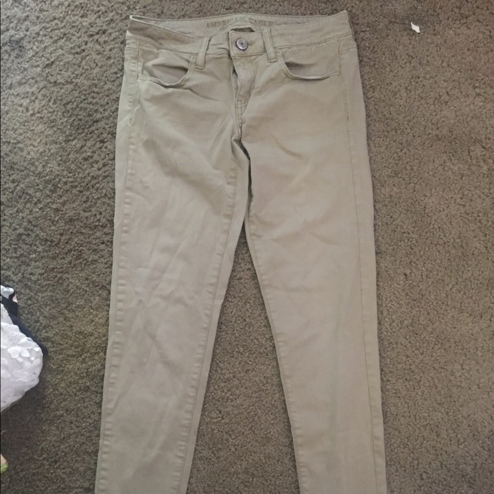 Tan skinny jeans