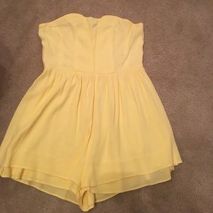 Tobi Strapless Yellow Romper