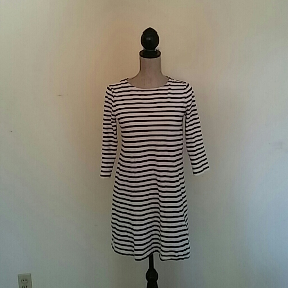Navy White Striped Dress