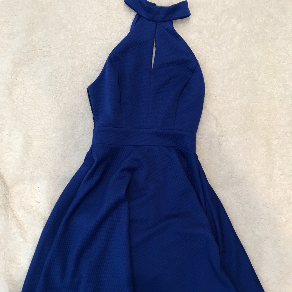 Blue Keyhole Dress