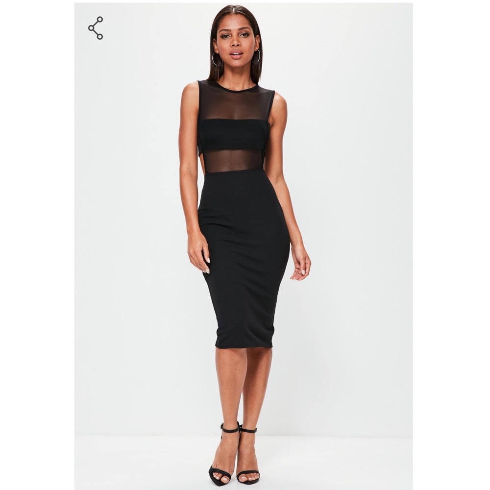 Missguided Women's Crepe Cutout Midi Dress - Picture 2 of 5