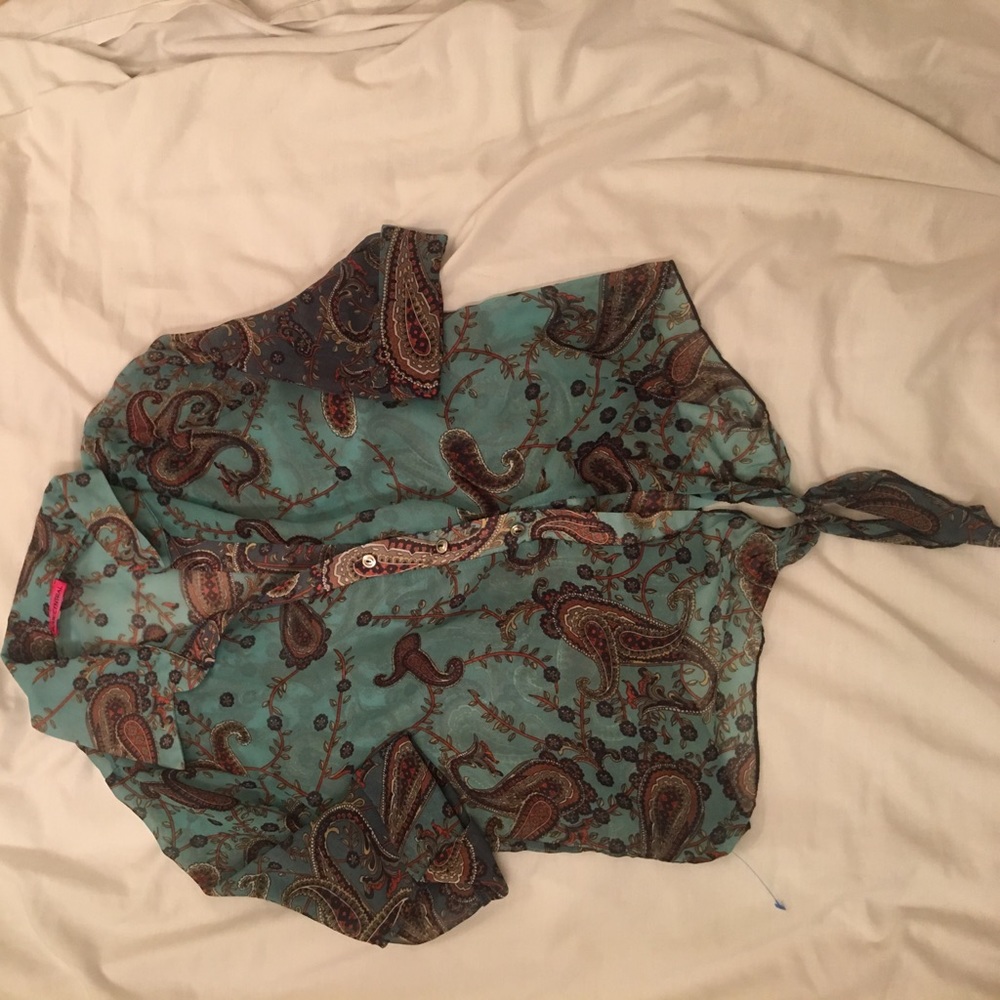 Paisley Sheer Button Down