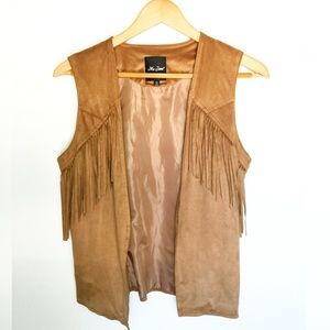 Me Jane | Suede Vest with Fringe Detail