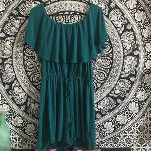 Teal shorts romper