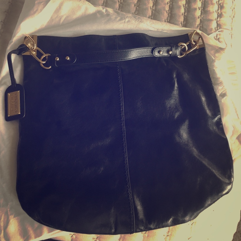Badgley Mischka black leather tote