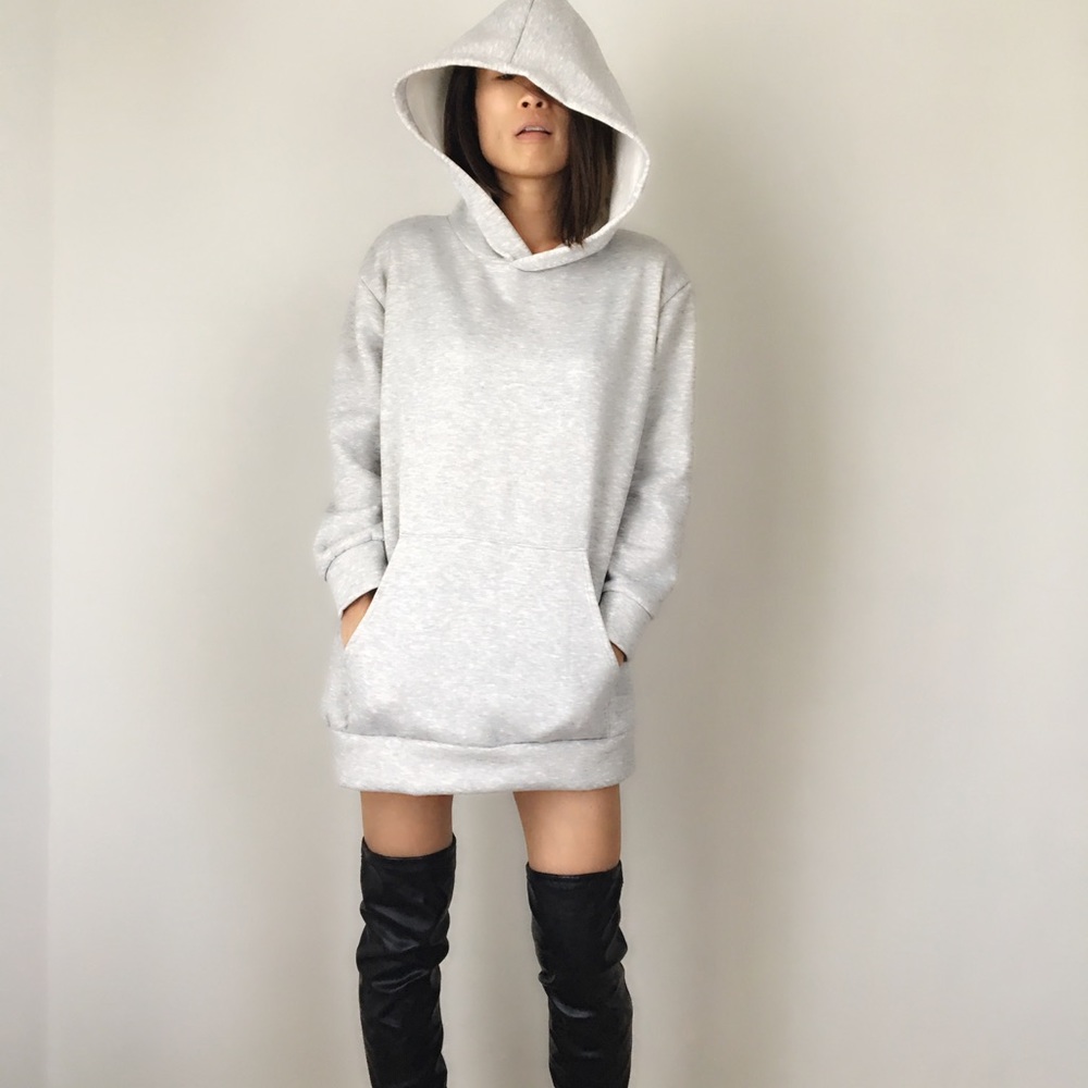 Savage celebrity style long sweatshirt with hoodie - Picture 2 of 8