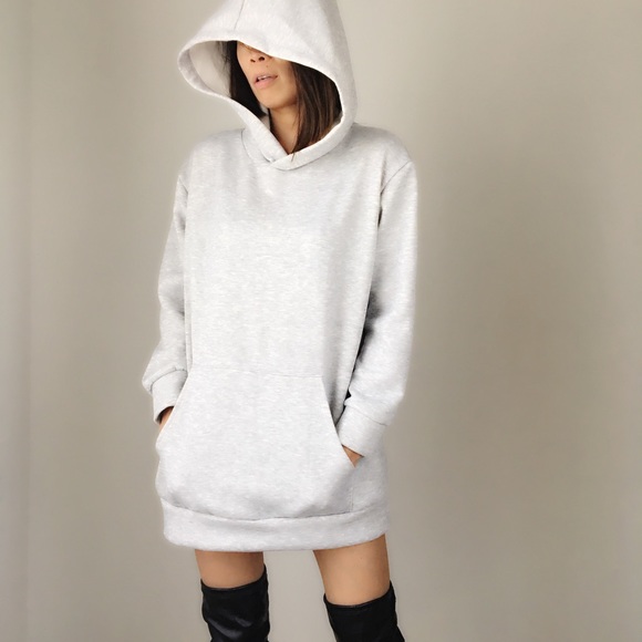 CHICBOMB BOUTIQUE Tops - Savage celebrity style long sweatshirt with hoodie