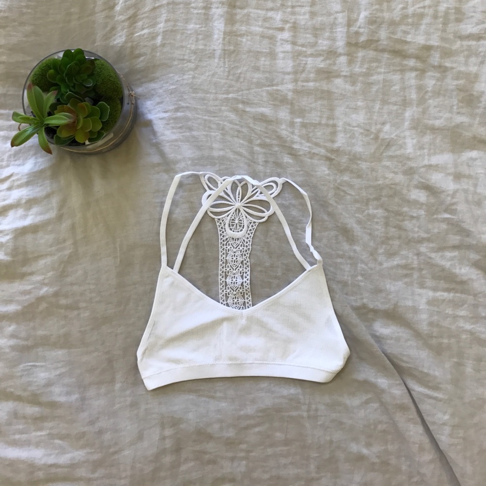 White Racerback Unpadded Bralette