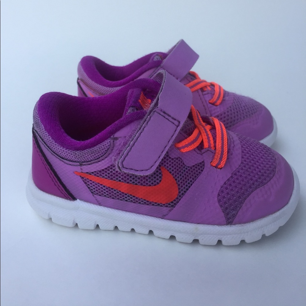 Nike Flex Baby Girl Purple Noon Orange Shoes