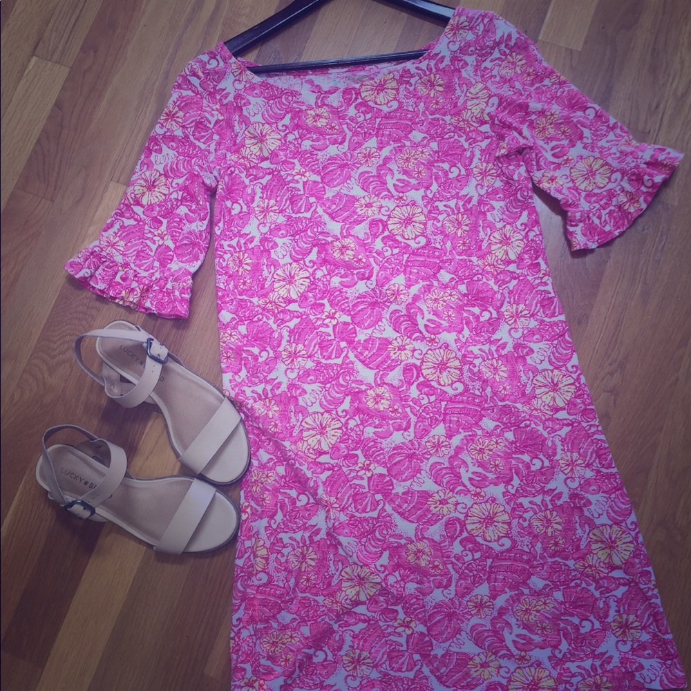 Lilly Pulitzer Chum Bucket Print Knit Jersey Dress