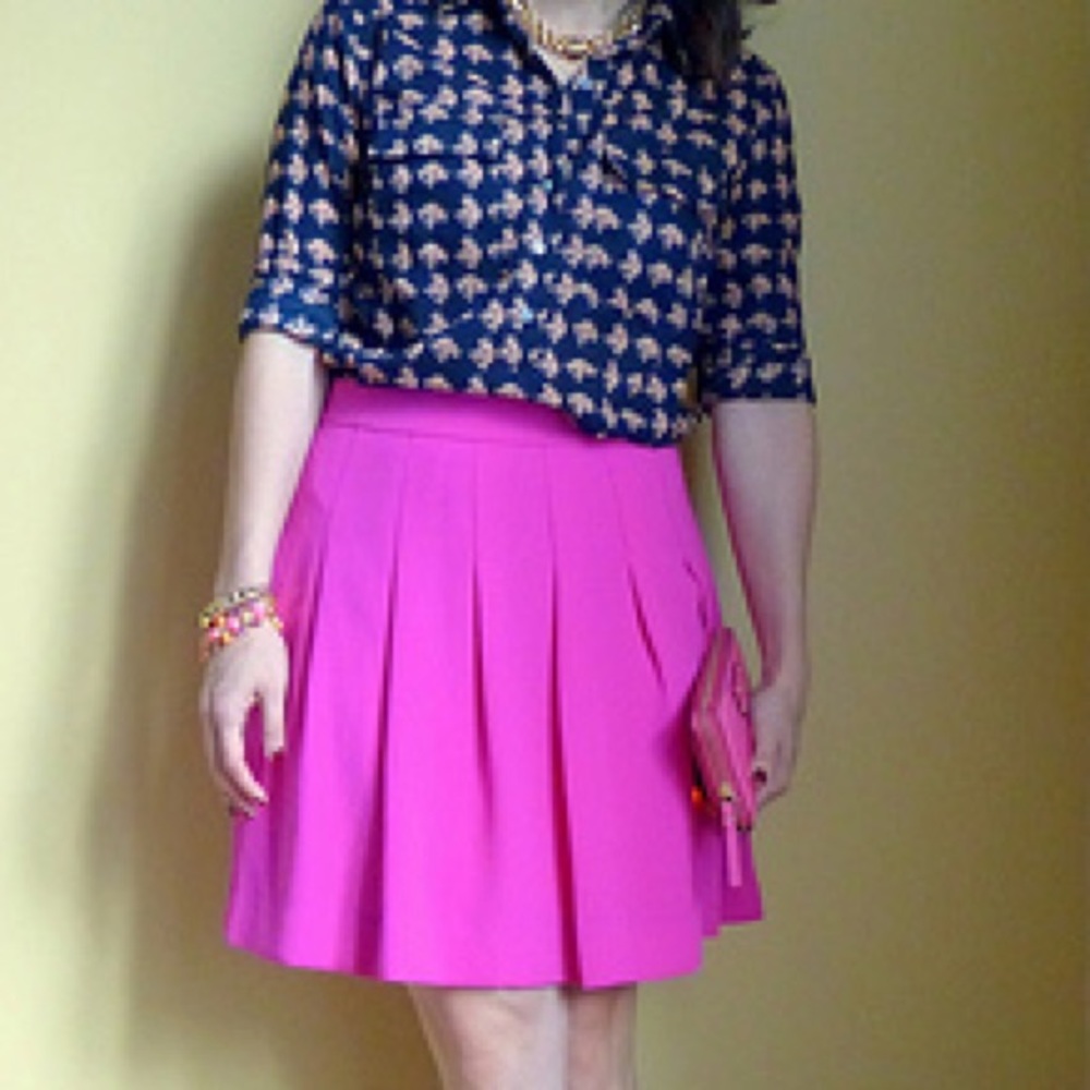 J crew crepe pleated skirt