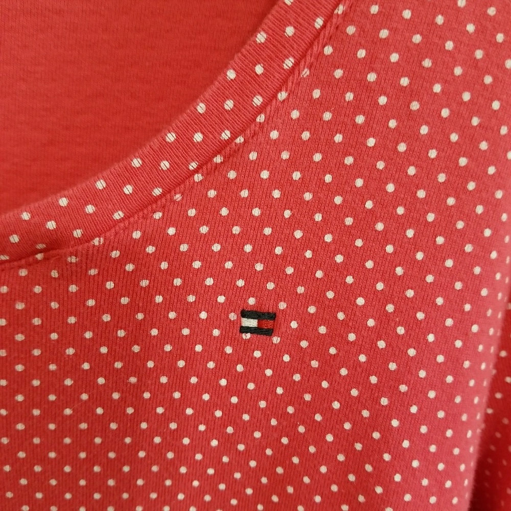 Tommy Hilfiger bright pink polka dot t-shirt