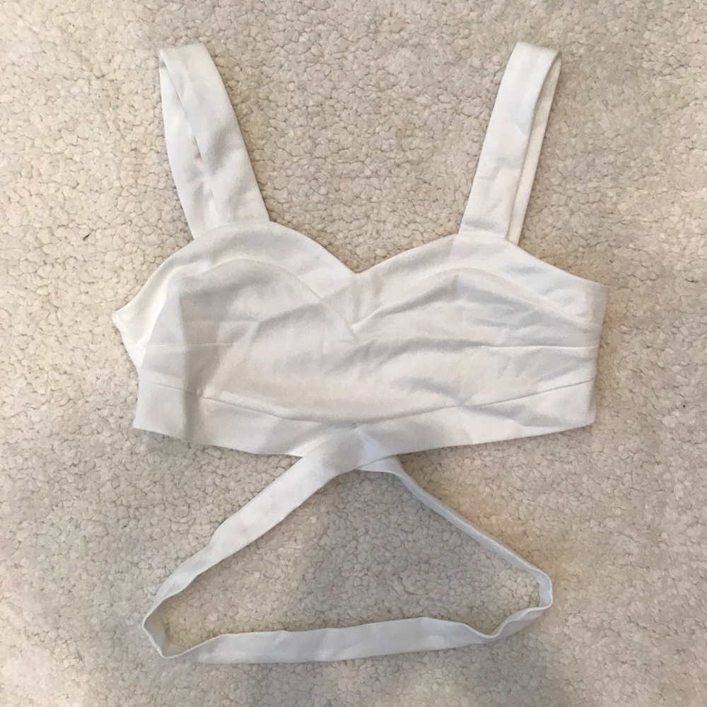 White Wrap Around Crop Top