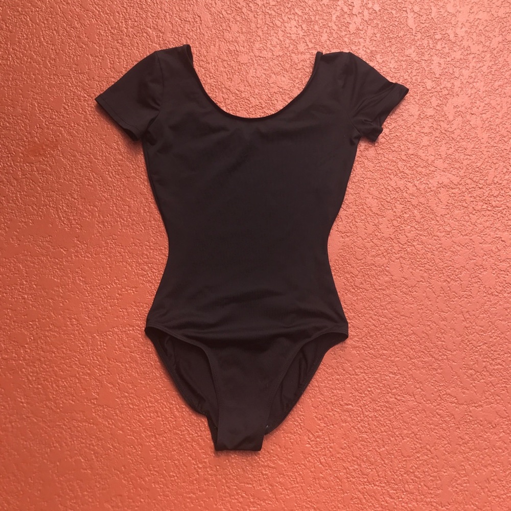 Black Swoop neck and back Leotard
