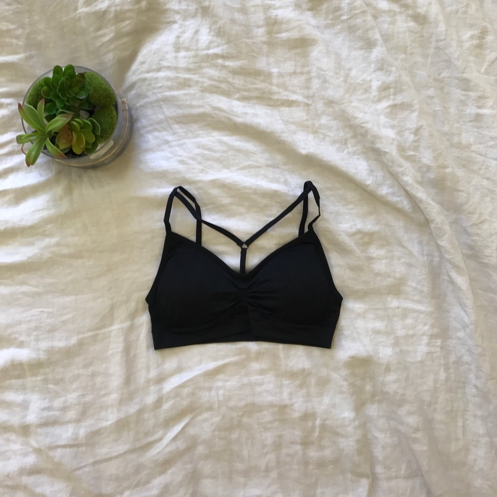 Black Y Strap Padded Bralette