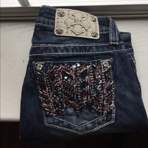 Miss me jeans size 10!!Great fit super comfy!!