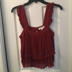 Orange crochet tank top