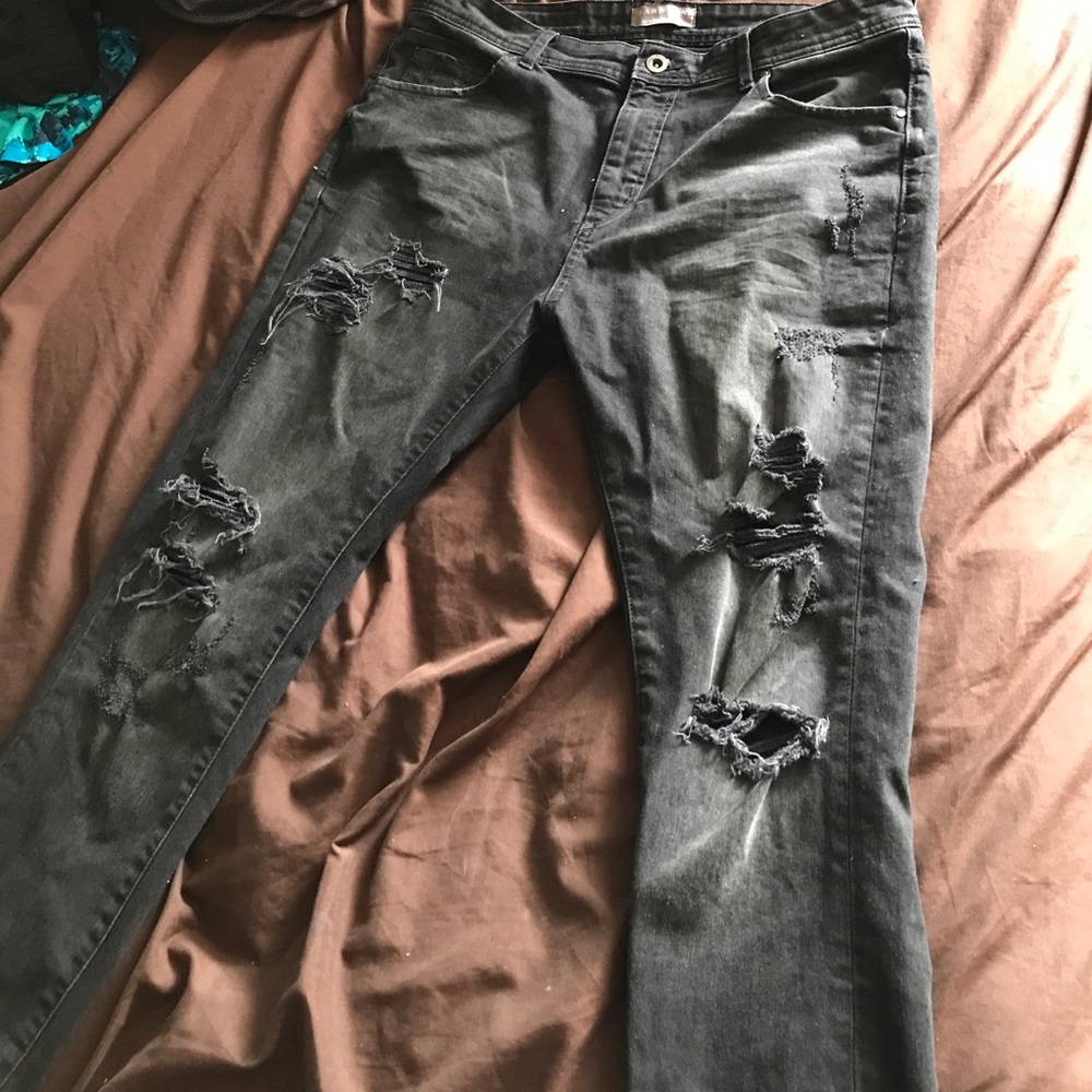 Men's Zara distressed jeans black size 34