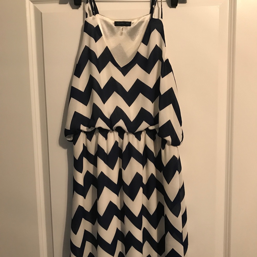 Navy and white dress