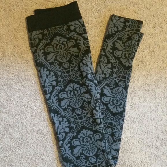 Black Print Fleece-lined Leggings 💖 - Picture 1 of 1