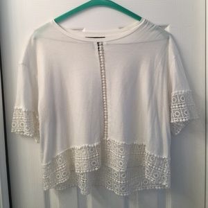 White cut out shirt