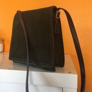 Vintage Coach cross body bag suede