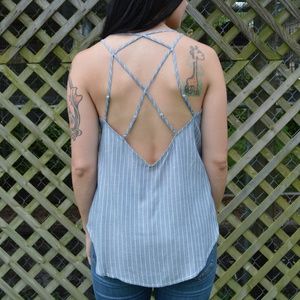 Chambray Striped Top