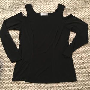 Black Open Shoulder Top