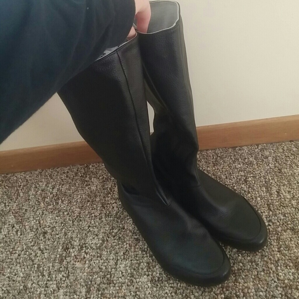 Black Lactose below the knee boots