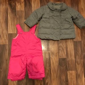 Baby Girl winter coat snow pants Lot size 6-12m