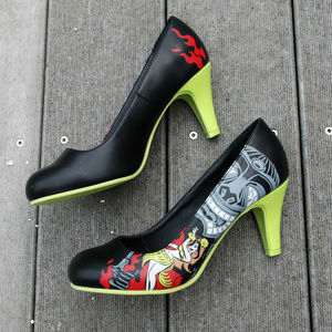 Rockabilly Tiki Dancer Heels NWOT