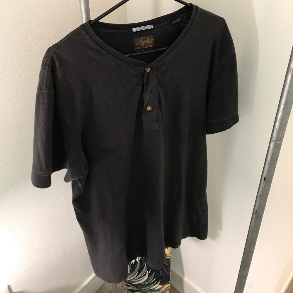 Scotch & Soda half button Henley shirt Black