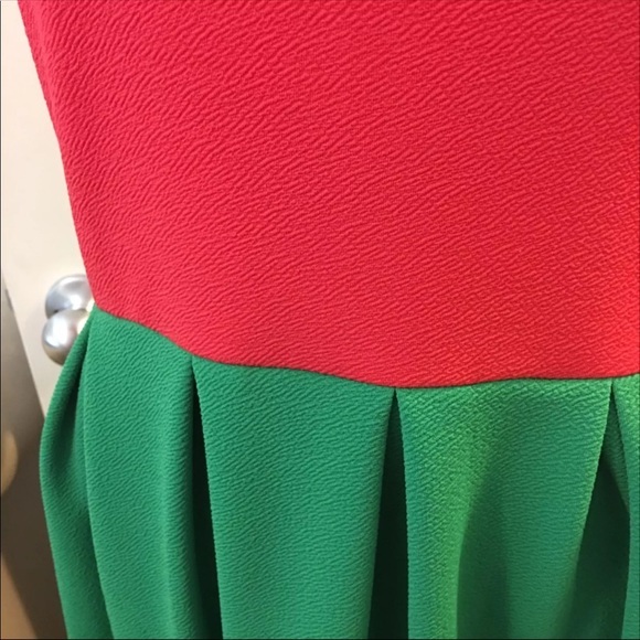 Lularoe Amelia coral pink and green size large - Picture 3 of 3