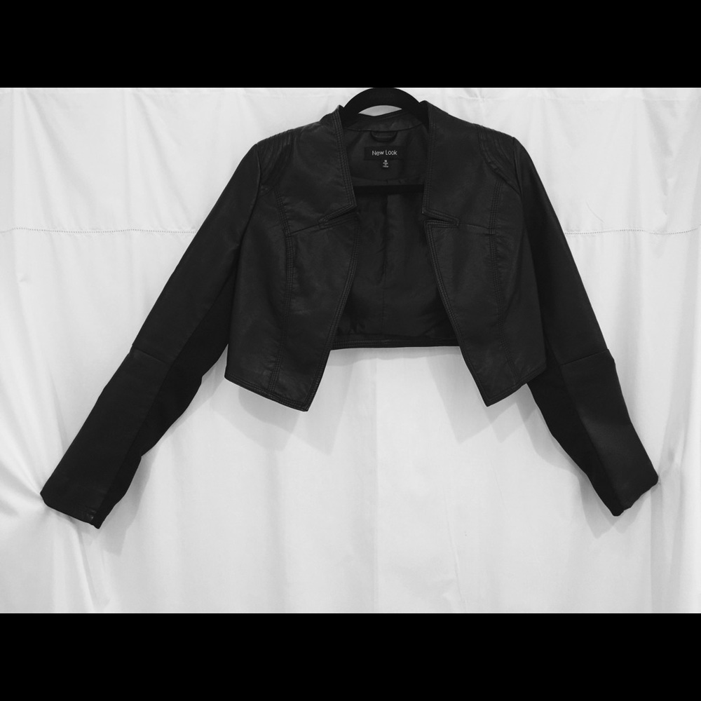Faux Leather Bolero Jacket