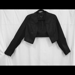 Faux Leather Bolero Jacket