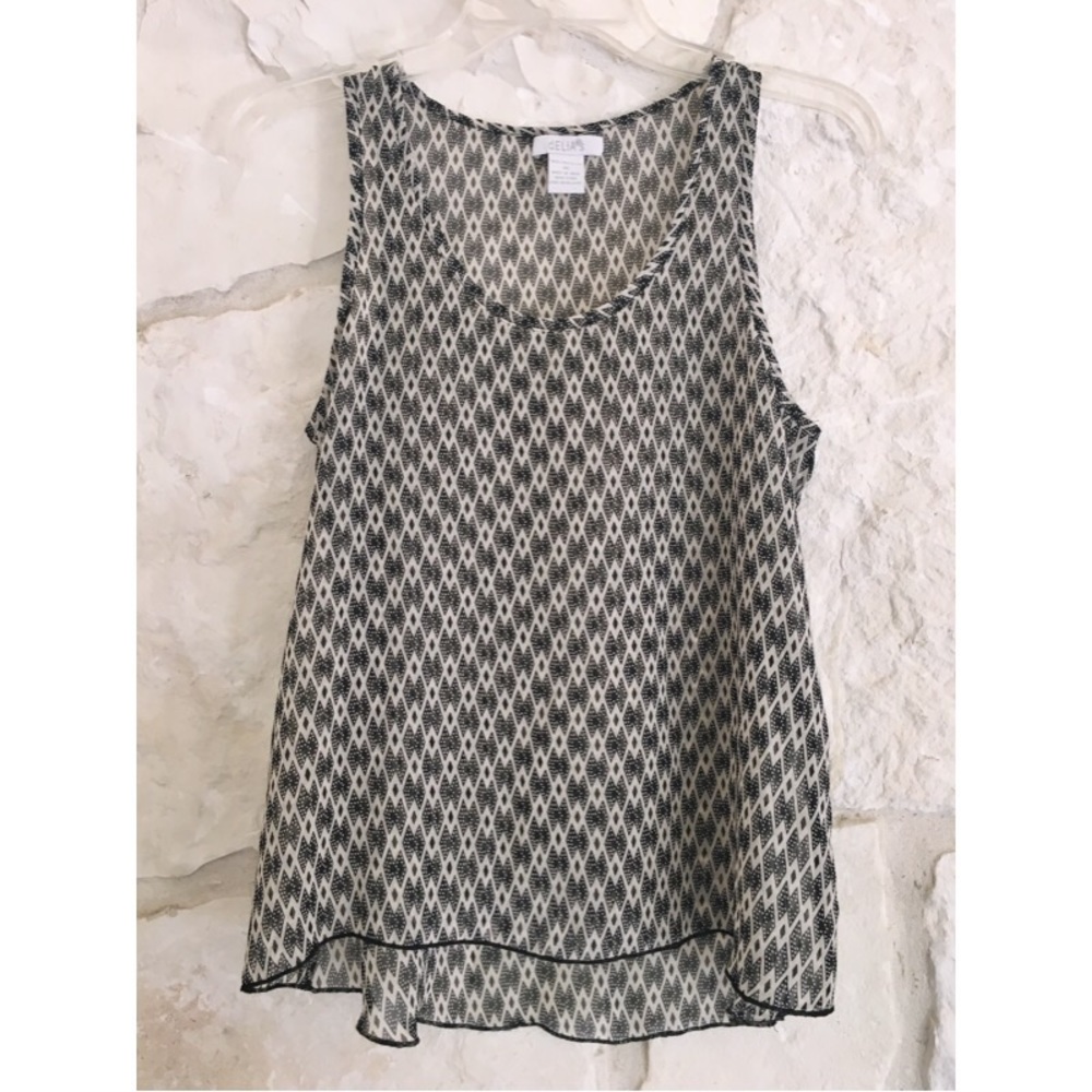 Delia's Black and White Printed Tank