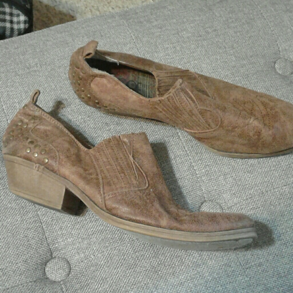 Brown Suede Studded Boots