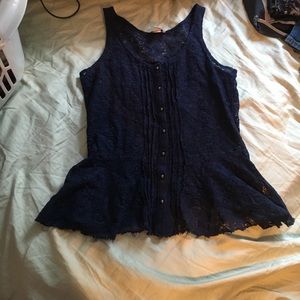 Navy blue lace tank top