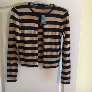 Ralph Lauren Gold and Navy Cardigan