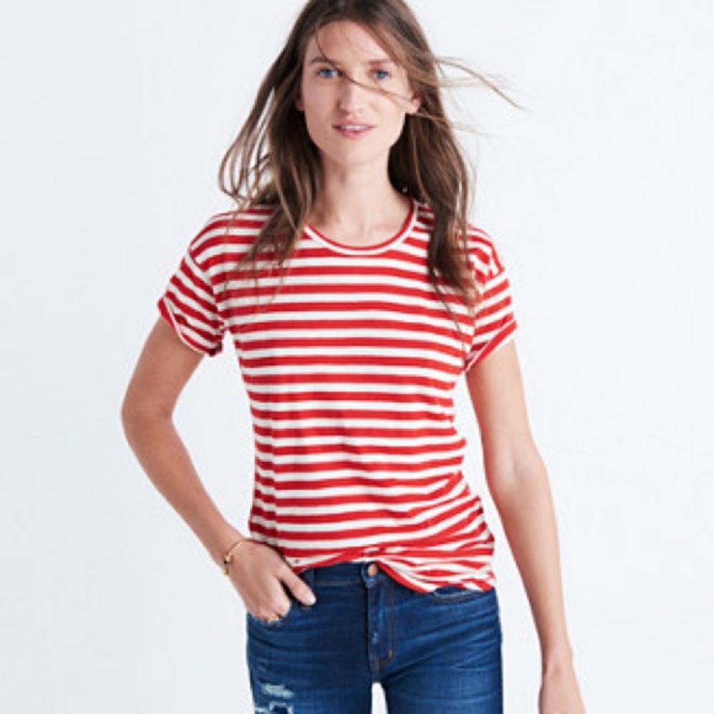 Madewell whisper cotton tee in Sammie stripe