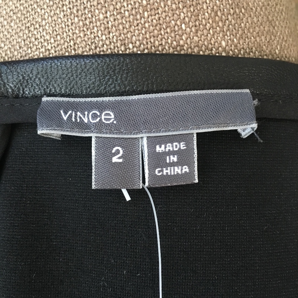 ❤️SOLD❤️ Vince Faux Leather Trimmed Pencil Skirt 2 - Picture 6 of 8