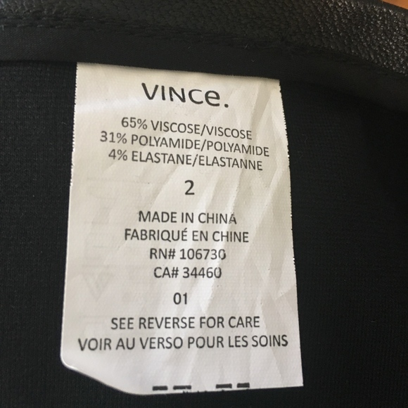 ❤️SOLD❤️ Vince Faux Leather Trimmed Pencil Skirt 2 - Picture 7 of 8