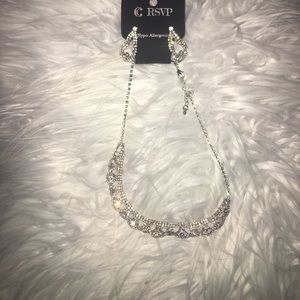RSVP silver necklace with earrings