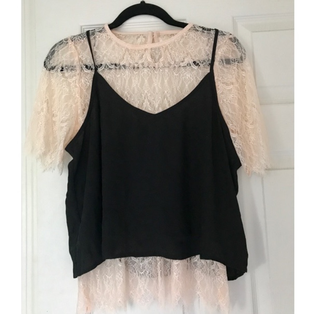 2-in-1 lace/camisole double layer top NWOT