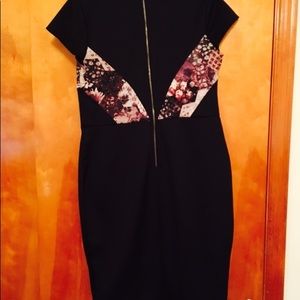 Gorgeous black & floral midi dress