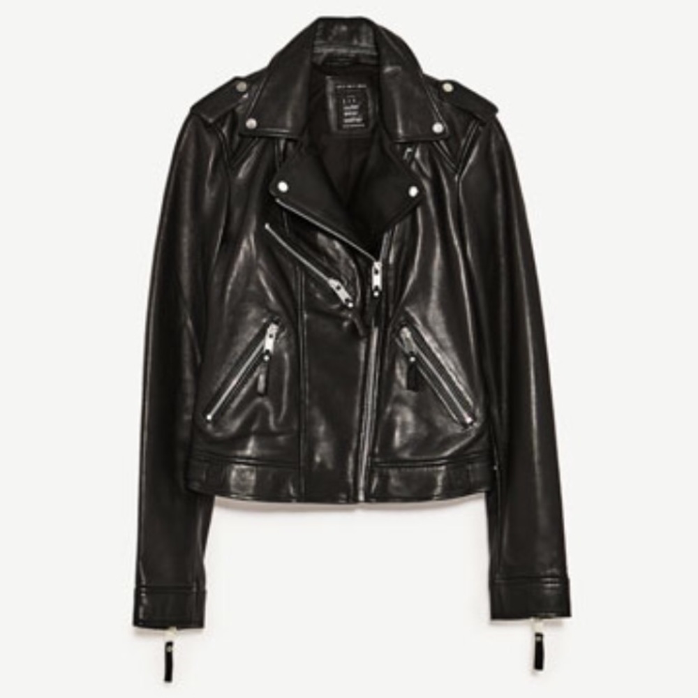 Zara_ NEW! 100% Leather Jacket