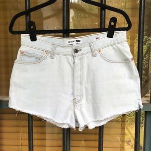 Re/Done White Denim shorts