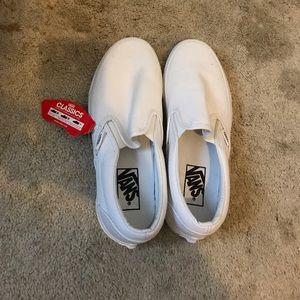 White vans slip ons