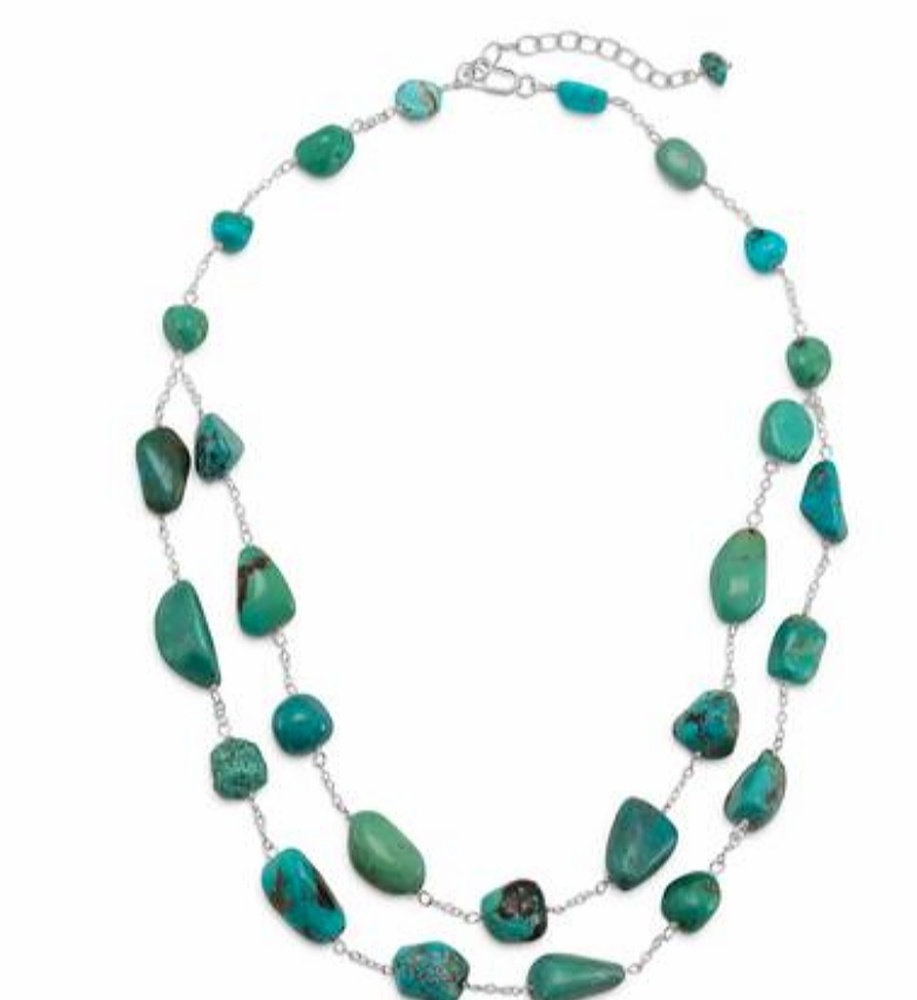 RECONSTITUTED TURQUOISE NUGGET NECKLACE