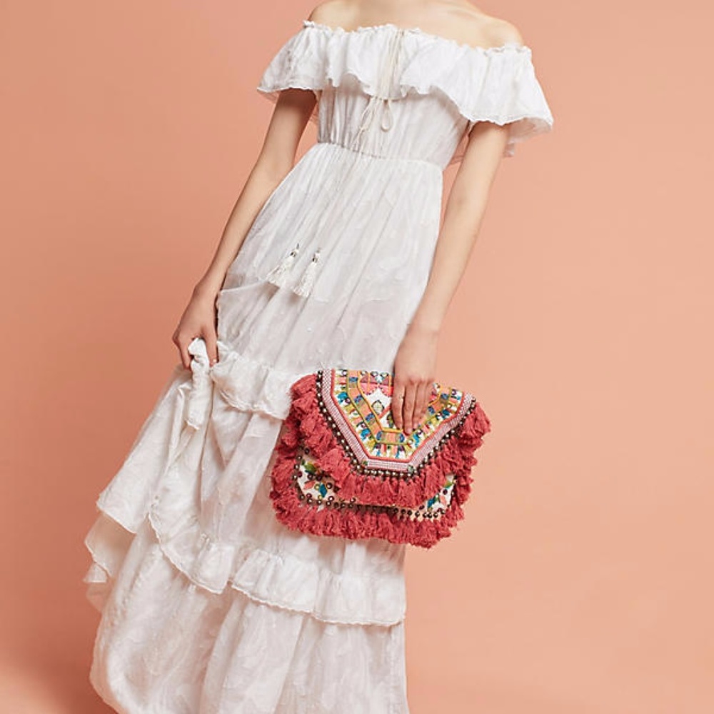 Tryb 212 Tiered and texture boho peasant dress